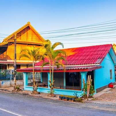 Maisons colorees a Luang Prabang au Laos