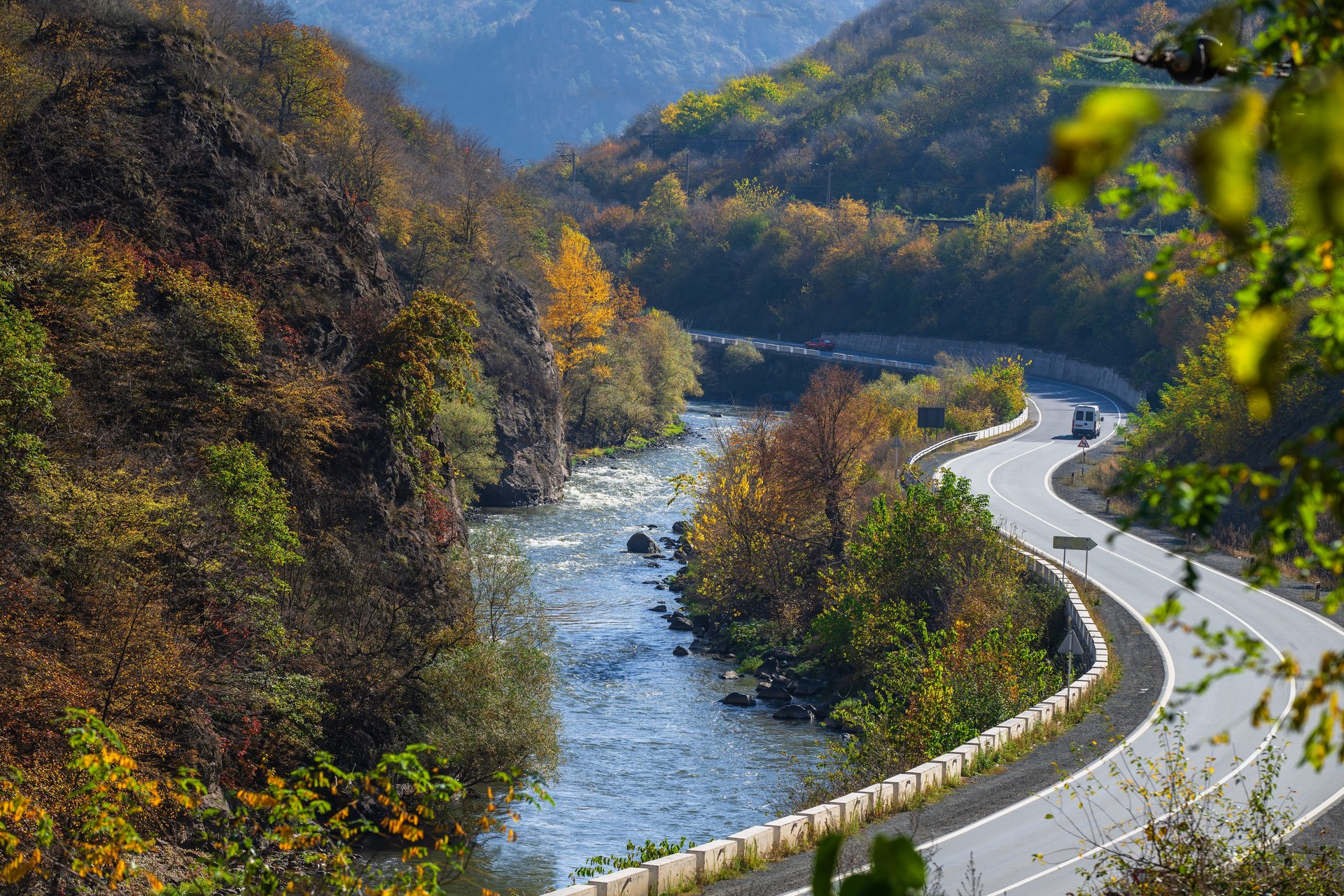 Paysage représentant la rivière de Debed en Arménie