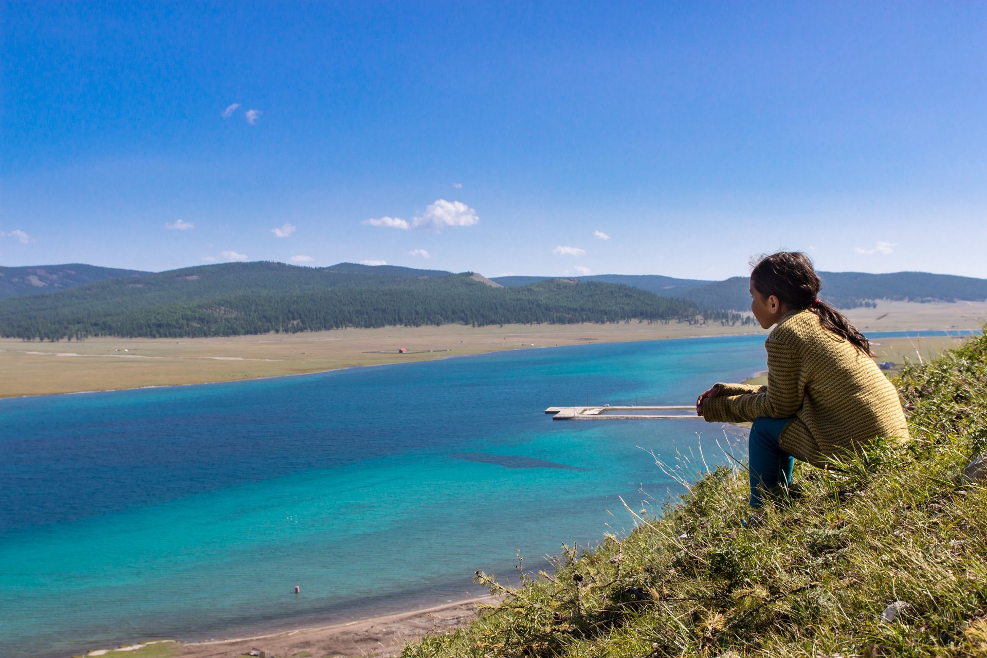 Vue sur le lac de Khovsgol, Mongolie