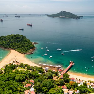 Vue aérienne sur l'île de Taboga au Panama