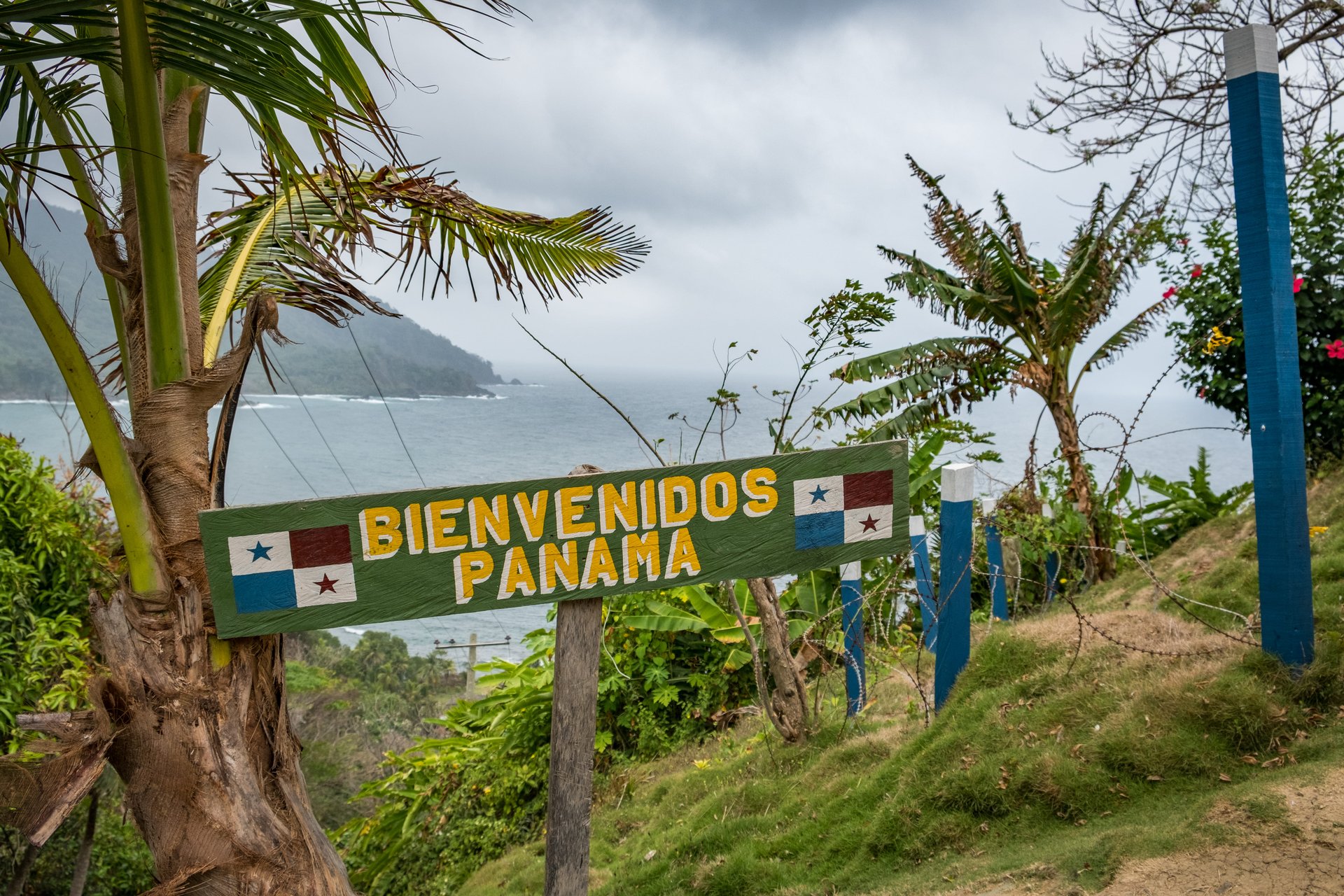 Pancarte de bienvenue sur la plage de Panama