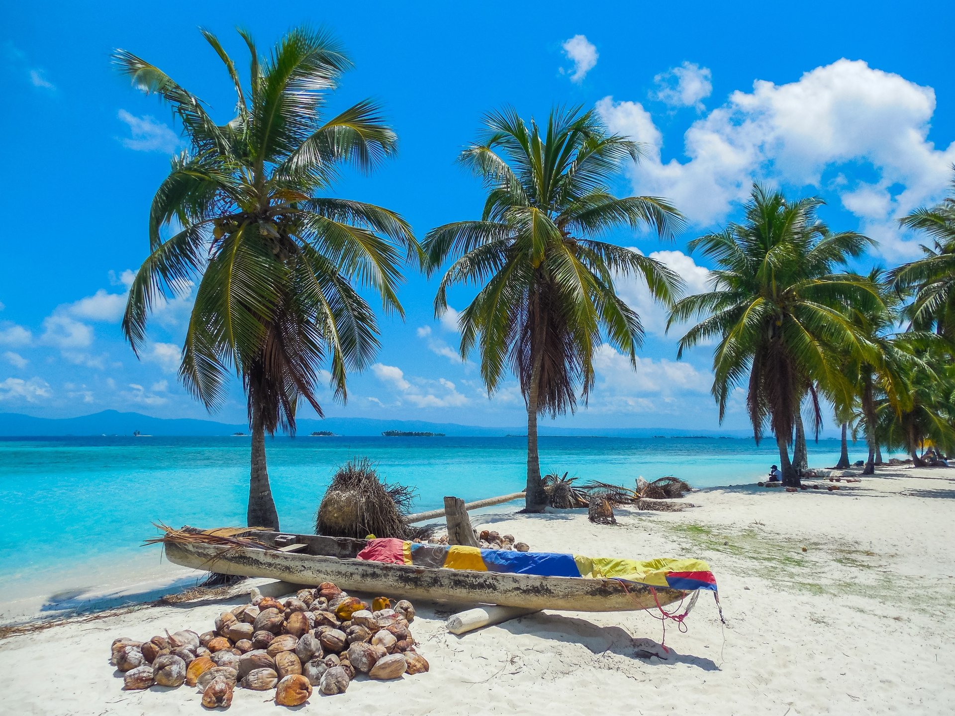 Plage sur l'île de San Blas, Panama