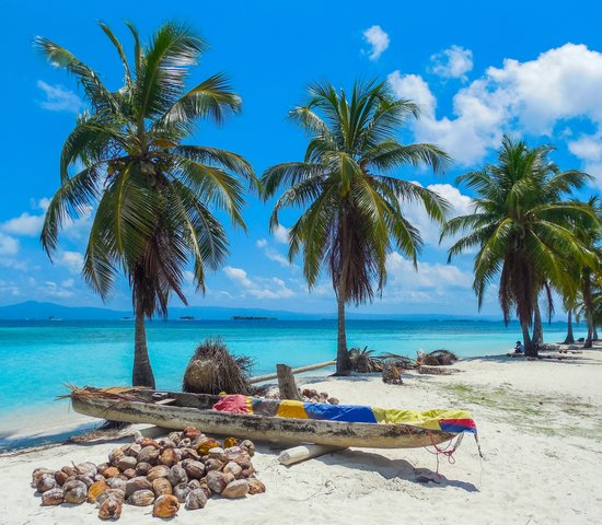 Plage sur l'île de San Blas, Panama