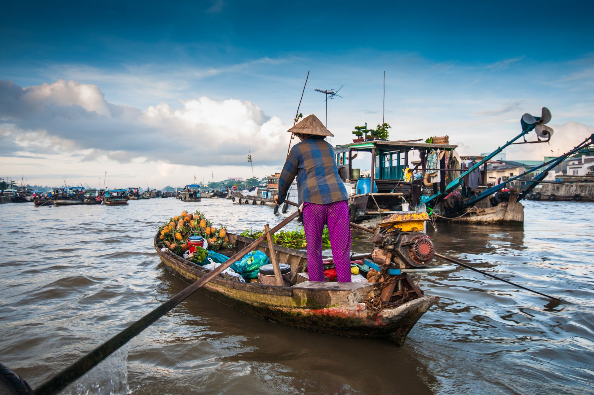 Marché flottant de Cai Rang au Vietnam